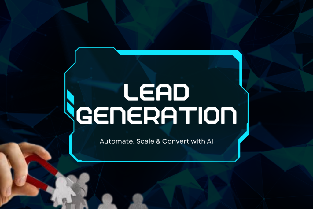AI-powered lead generation concept with digital network connections, targeting high-quality leads for business growth in 2025.
